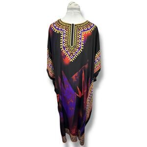 Metropolitan Women’s Oversized Kaftan Maxi Dress VTG 90s Vibrant Multicolor OSFM